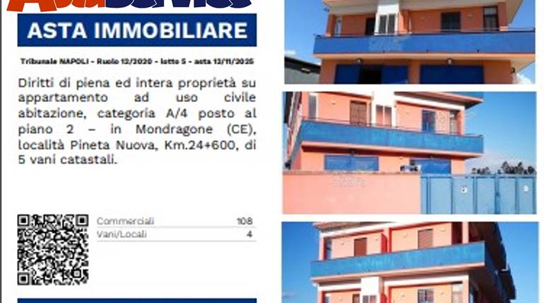 Tribunale NAPOLI - Ruolo 12/2020 - lotto 5 - asta 12/11/2025