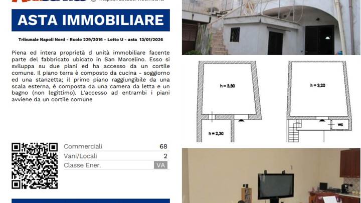 Tribunale Napoli Nord - Ruolo 229/2016 - Lotto U - asta  13/01/2026