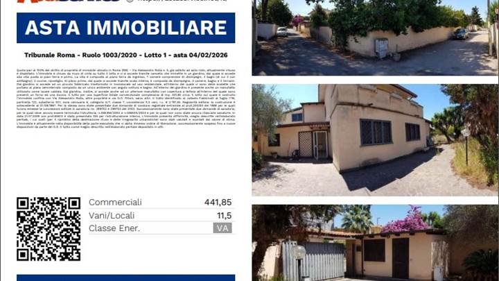 Tribunale Roma - Ruolo 1003/2020 - Lotto 1 - asta 04/02/2026