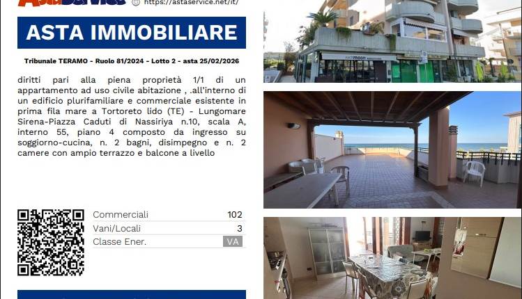 Tribunale TERAMO - Ruolo 81/2024 - Lotto 2 - asta 25/02/2026