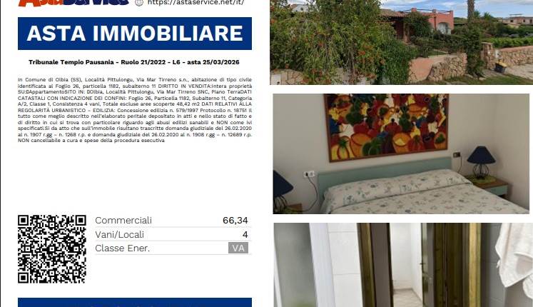 Tribunale Tempio Pausania - Ruolo 21/2022 - L6 - asta 25/03/2026 