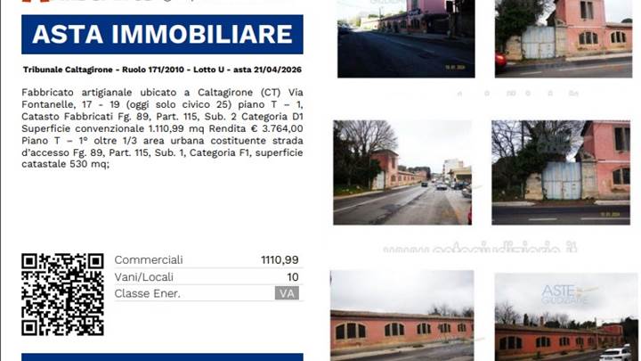 Tribunale Caltagirone - Ruolo 171/2010 - Lotto U - asta 21/04/2026