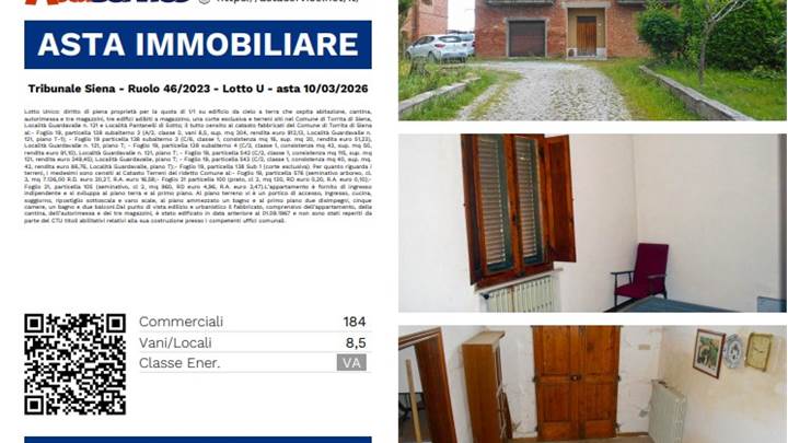 Tribunale Siena - Ruolo 46/2023 - Lotto U - asta 10/03/2026