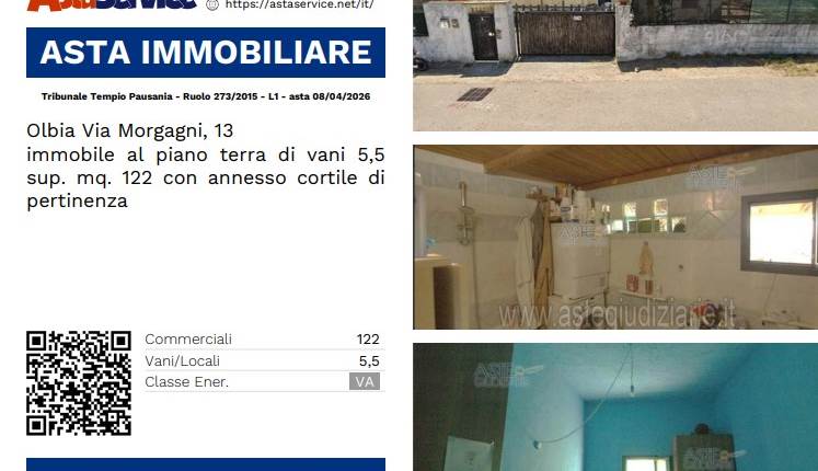 Tribunale Tempio Pausania - Ruolo 273/2015 - L1 - asta 08/04/2026