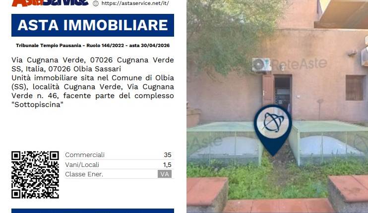 Tribunale Tempio Pausania - Ruolo 146/2022 - asta 30/04/2026