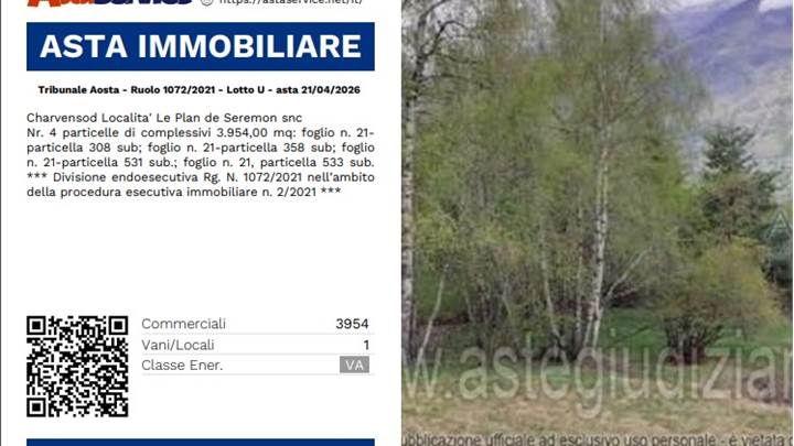 Tribunale Aosta - Ruolo 1072/2021 - Lotto U - asta 21/04/2026 