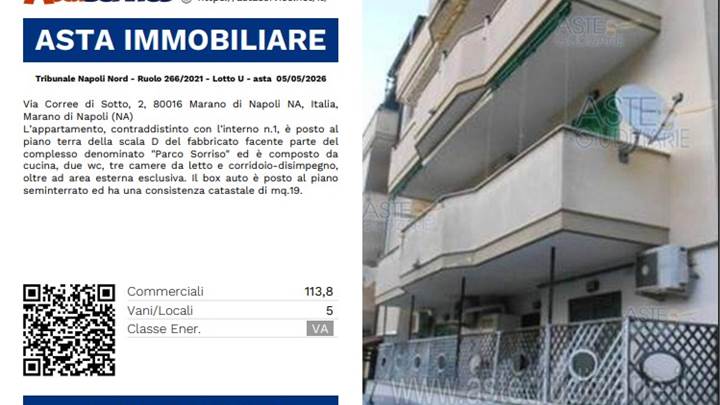 Tribunale Napoli Nord - Ruolo 266/2021 - Lotto U - asta  05/05/2026