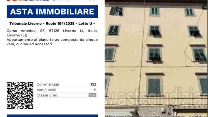 Tribunale Livorno - Ruolo 104/2025 - Lotto U -