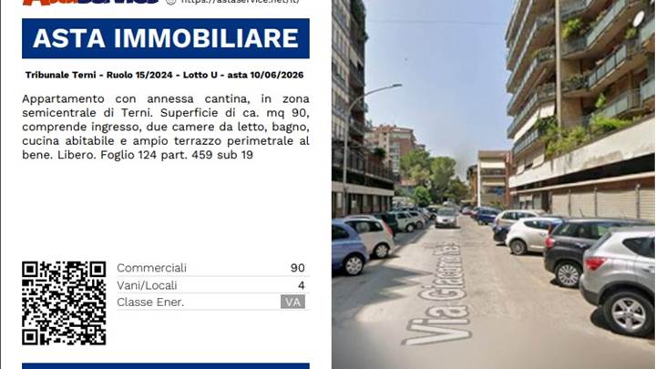 Tribunale Terni - Ruolo 15/2024 - Lotto U - asta 10/06/2026 