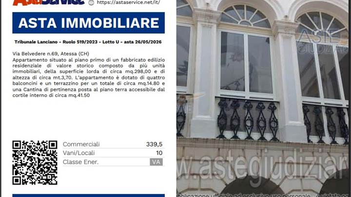 Tribunale Lanciano - Ruolo 519/2023 - Lotto U - asta 26/05/2026 