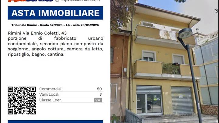 Tribunale Rimini - Ruolo 52/2025 - L4 - asta 26/05/2026 