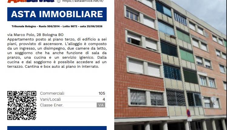 Tribunale Bologna - Ruolo 506/2014 - Lotto 9872 - asta 25/06/2026