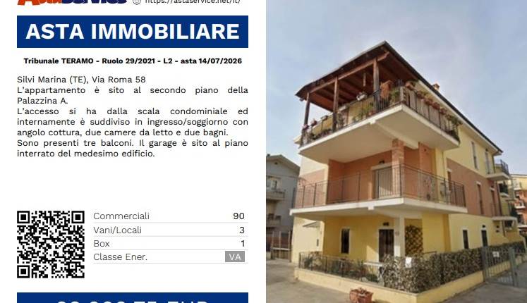 Tribunale TERAMO - Ruolo 29/2021 - L2 - asta 14/07/2026