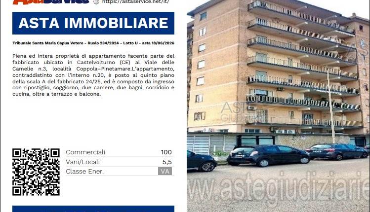 Tribunale Santa Maria Capua Vetere - Ruolo 234/2024 - Lotto U - asta 18/06/2026