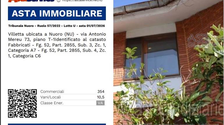 Tribunale Nuoro - Ruolo 57/2022 - Lotto U - asta 01/07/2026 