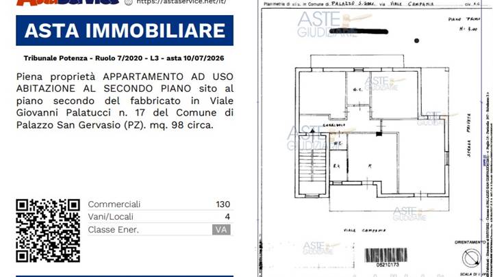 Tribunale Potenza - Ruolo 7/2020 - L3 - asta 10/07/2026 