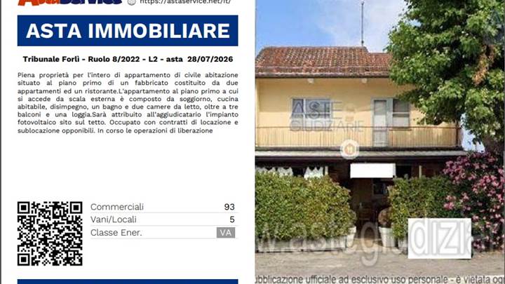 Tribunale Forlì - Ruolo 8/2022 - L2 - asta  28/07/2026