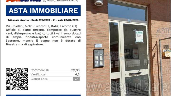 Tribunale Livorno - Ruolo 178/2024 - L1 - asta 07/07/2026 