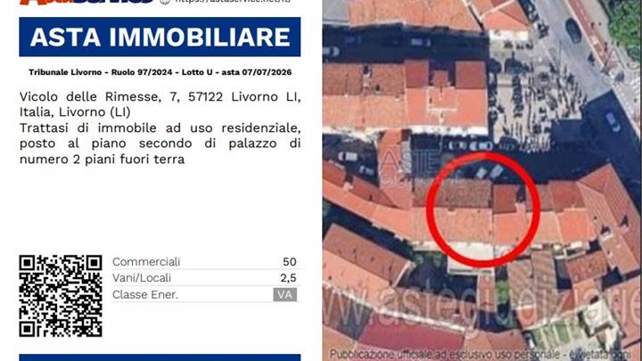 Tribunale Livorno - Ruolo 97/2024 - Lotto U - asta 07/07/2026