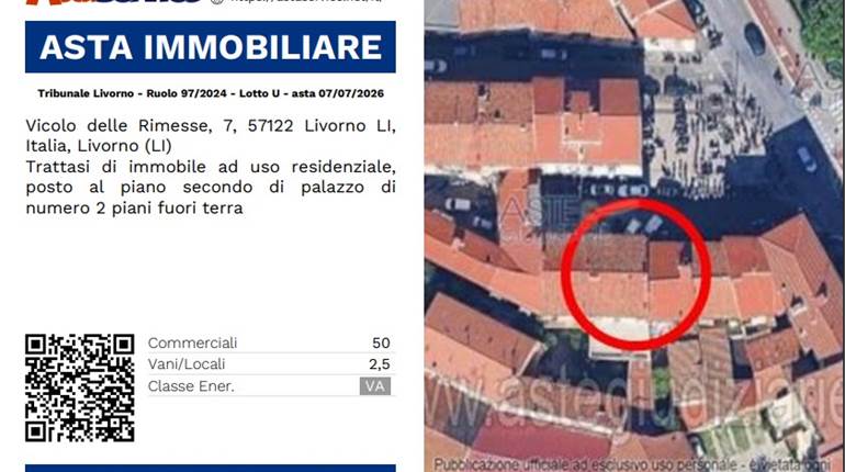 Tribunale Livorno - Ruolo 97/2024 - Lotto U - asta 07/07/2026