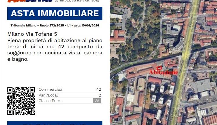 Tribunale Milano - Ruolo 272/2025 - L1 - asta 10/06/2026