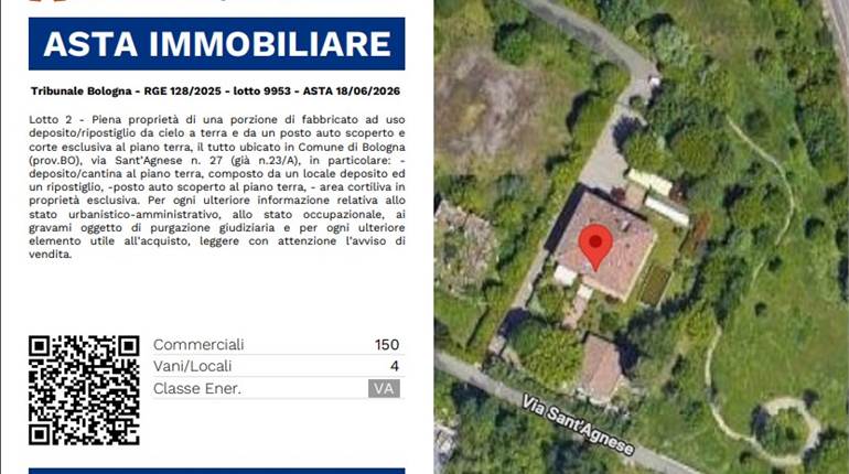Tribunale Bologna - RGE 128/2025 - lotto 9953 - ASTA 18/06/2026 