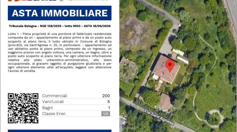 Tribunale Bologna - RGE 128/2025 - lotto 9952 - ASTA 18/06/2026