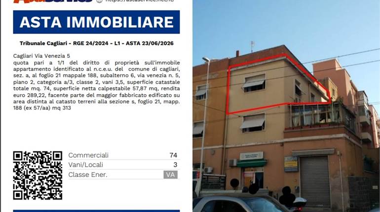 Tribunale Cagliari - RGE 24/2024 - L1 - ASTA 23/06/2026