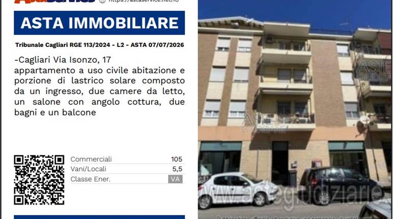 Tribunale Cagliari RGE 113/2024 - L2 - ASTA 07/07/2026
