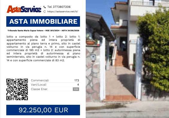 Tribunale Santa Maria Capua Vetere - RGE 301/2024 - LOTTO 1 - ASTA 24/06/2026