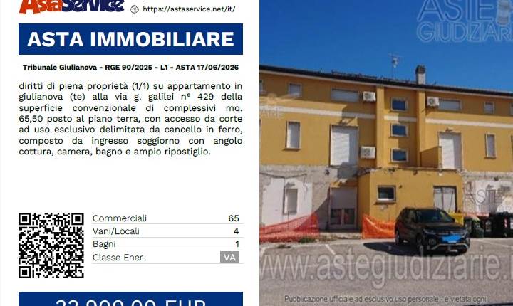 Tribunale Giulianova - RGE 90/2025 - L1 - ASTA 17/06/2026