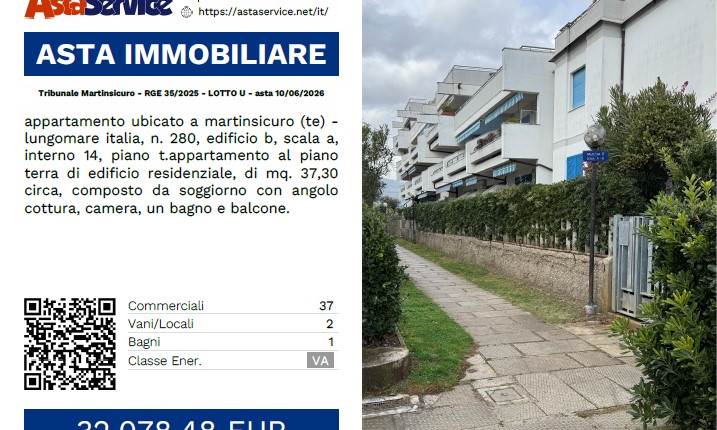 Tribunale Martinsicuro - RGE 35/2025 - LOTTO U - asta 10/06/2026