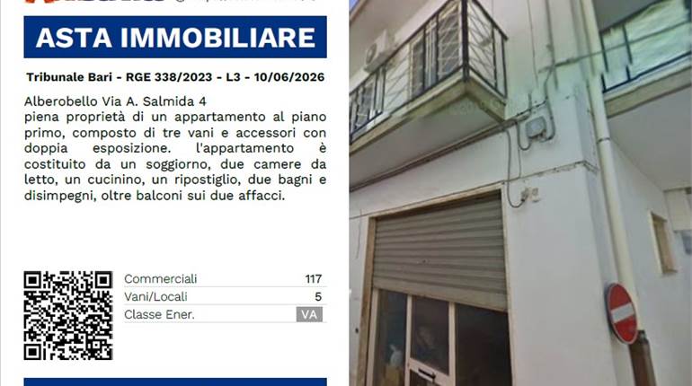 Tribunale Bari - RGE 338/2023 - L3 - 10/06/2026