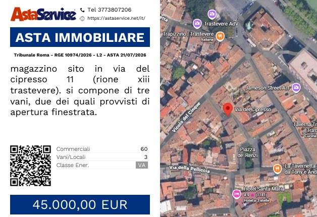 Tribunale Roma - RGE 10974/2026 - L2 - ASTA 21/07/2026