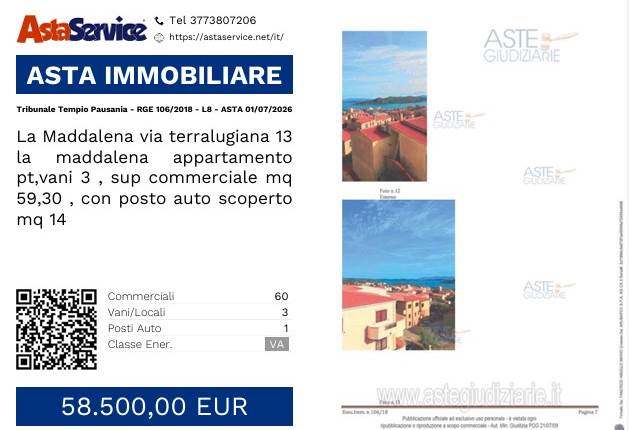 Tribunale Tempio Pausania - RGE 106/2018 - L8 - ASTA 01/07/2026