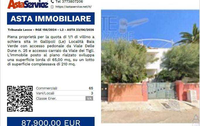 Tribunale Lecce - RGE 156/2024 - L2 - ASTA 23/06/2026