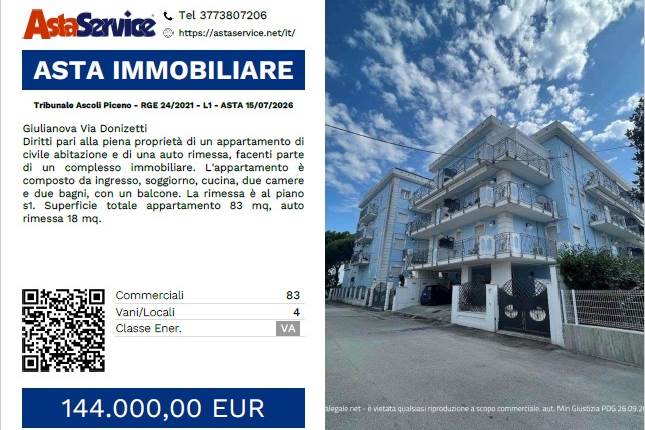 Tribunale Ascoli Piceno - RGE 24/2021 - L1 - ASTA 15/07/2026