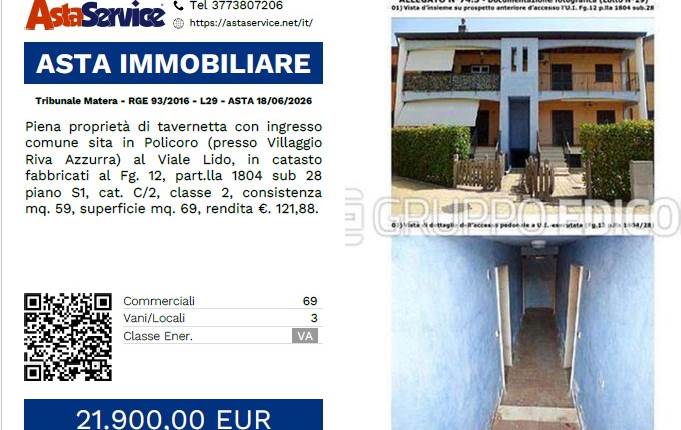 Tribunale Matera - RGE 93/2016 - L29 - ASTA 18/06/2026
