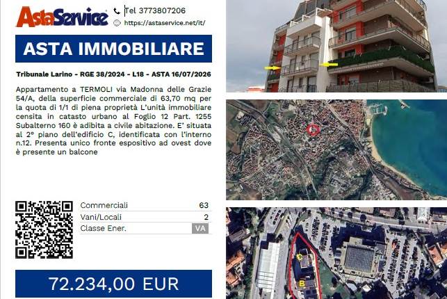 Tribunale Larino - RGE 38/2024 - L18 - ASTA 16/07/2026