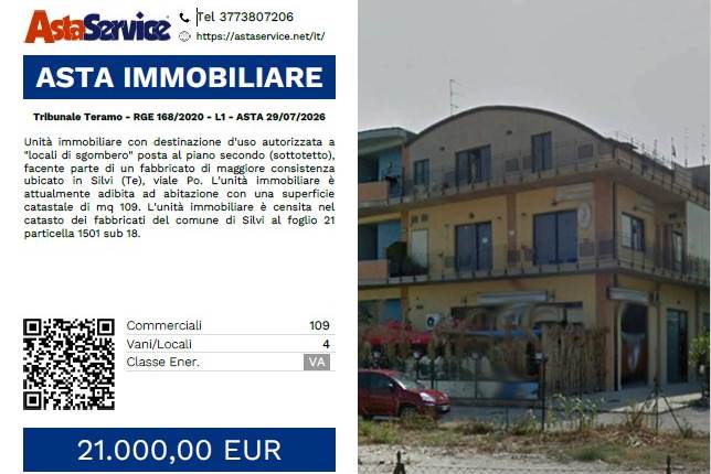 Tribunale Teramo - RGE 168/2020 - L1 - ASTA 29/07/2026