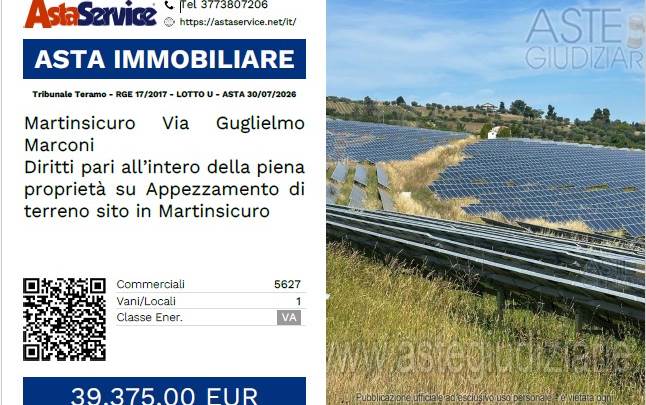 Tribunale Teramo - RGE 17/2017 - LOTTO U - ASTA 30/07/2026