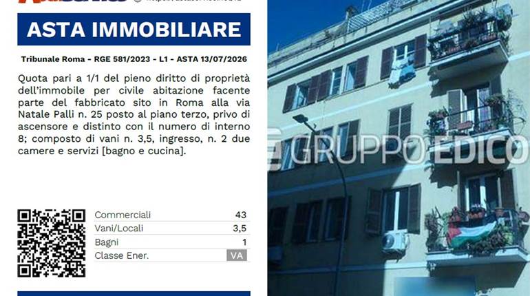 Tribunale Roma - RGE 581/2023 - L1 - ASTA 13/07/2026