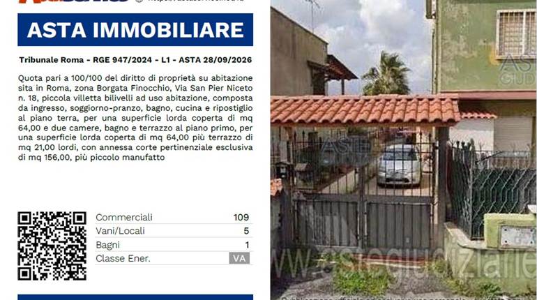 Tribunale Roma - RGE 947/2024 - L1 - ASTA 28/09/2026