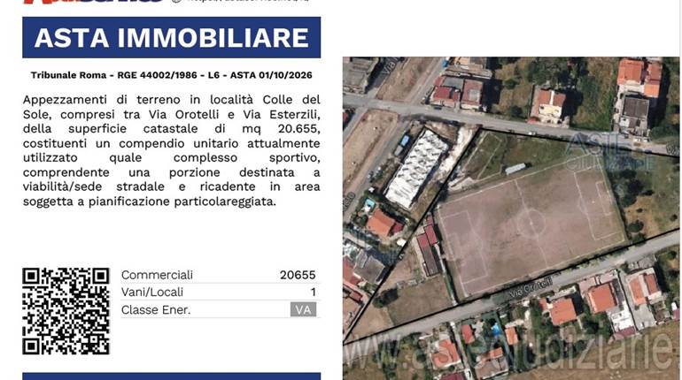 Tribunale Roma - RGE 44002/1986 - L6 - ASTA 01/10/2026