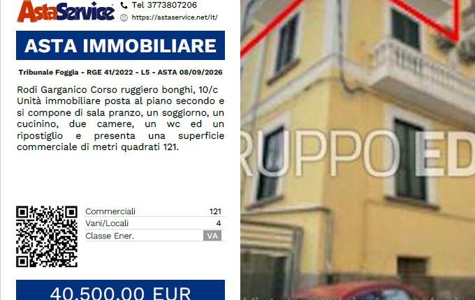 Tribunale Foggia - RGE 41/2022 - L5 - ASTA 08/09/2026