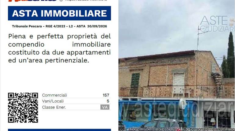 Tribunale Pescara - RGE 4/2023 - L2 - ASTA  30/09/2026