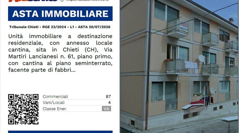 Tribunale Chieti - RGE 23/2024 - L1 - ASTA 20/07/2026 