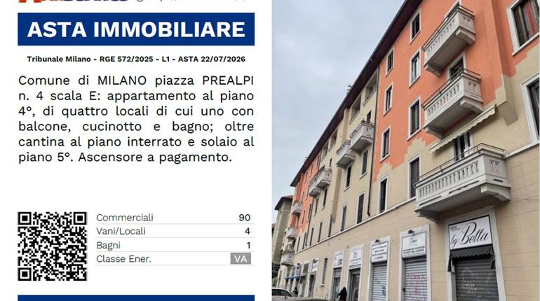 Tribunale Milano - RGE 572/2025 - L1 - ASTA 22/07/2026