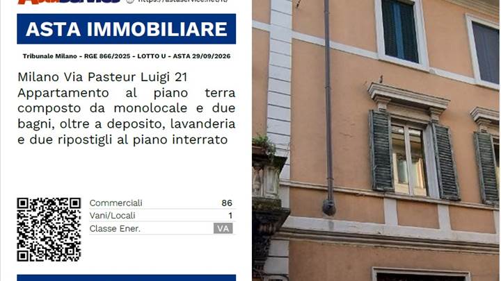 Tribunale Milano - RGE 866/2025 - LOTTO U - ASTA 29/09/2026