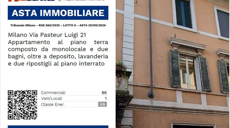 Tribunale Milano - RGE 866/2025 - LOTTO U - ASTA 29/09/2026